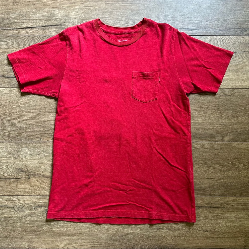 Supreme Solid Red T-shirt with Front Pocket
